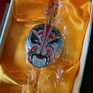 Japanese Enameled Metal Emblem Book Mark Red